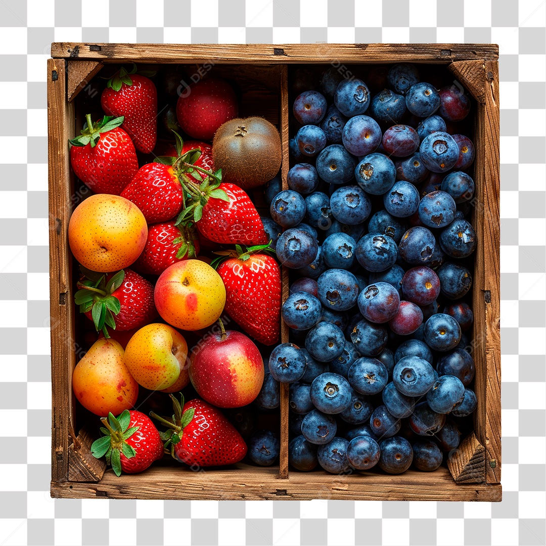 Caixa de Frutas PNG Transparente