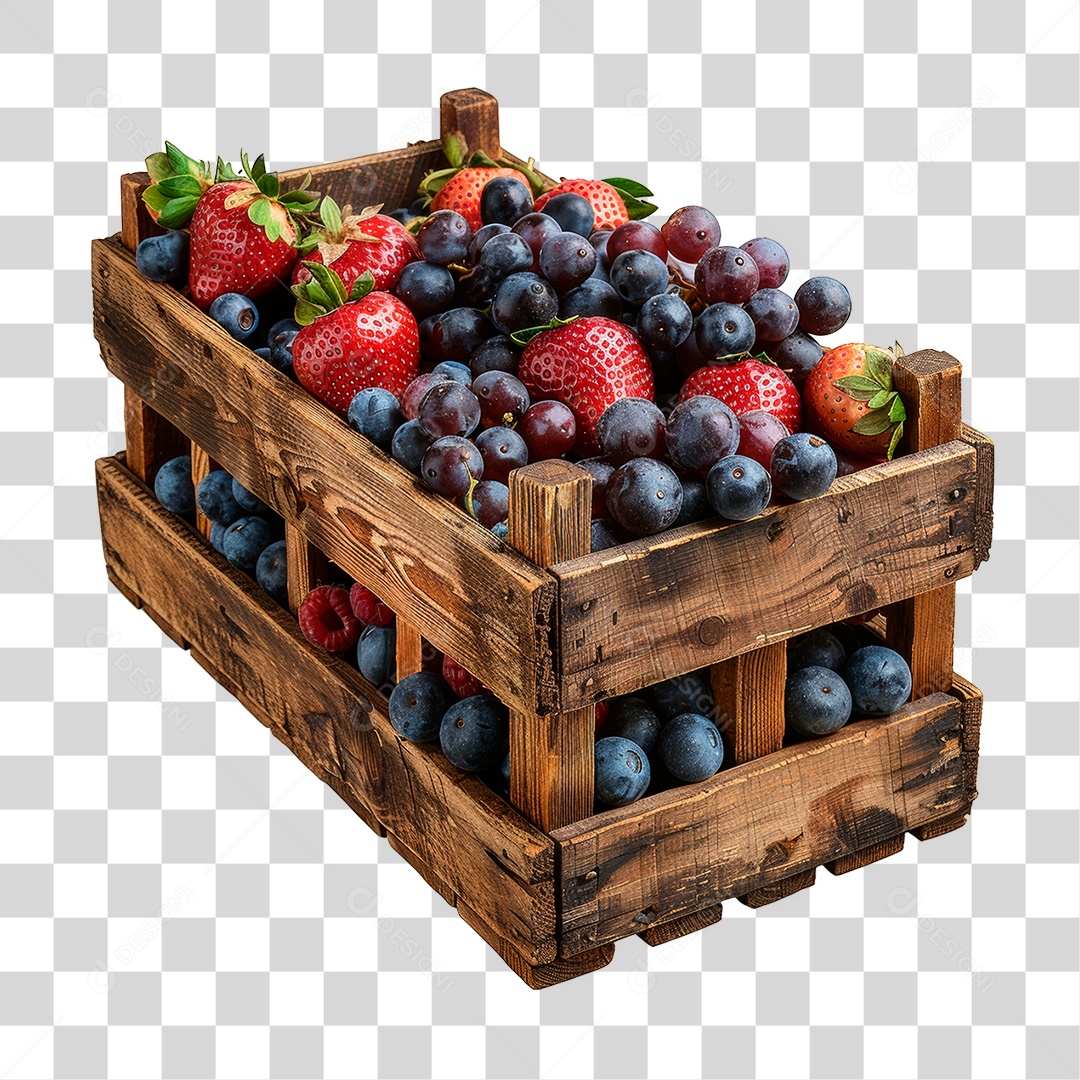 Caixa de Frutas PNG Transparente