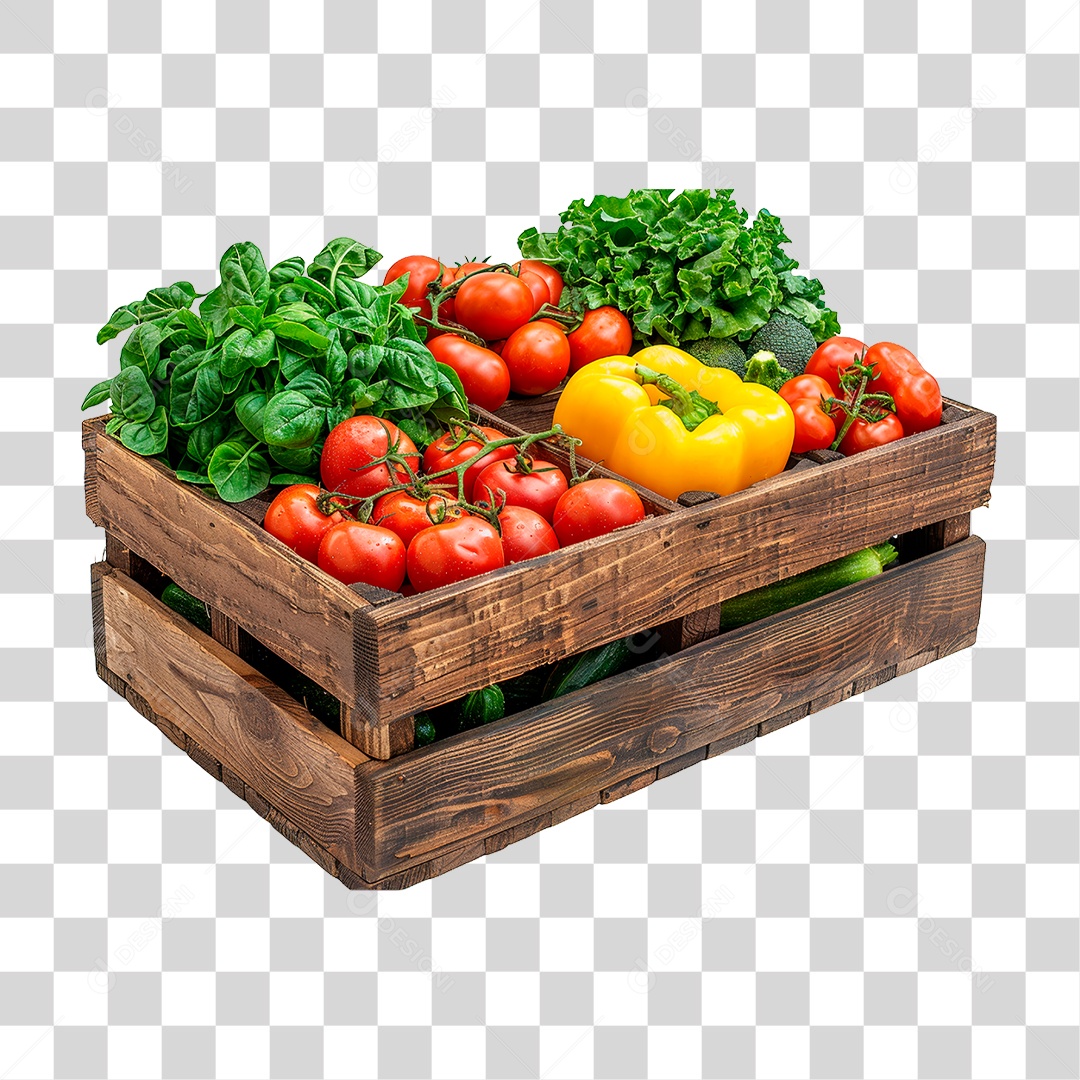 Caixa com Verduras PNG Transparente