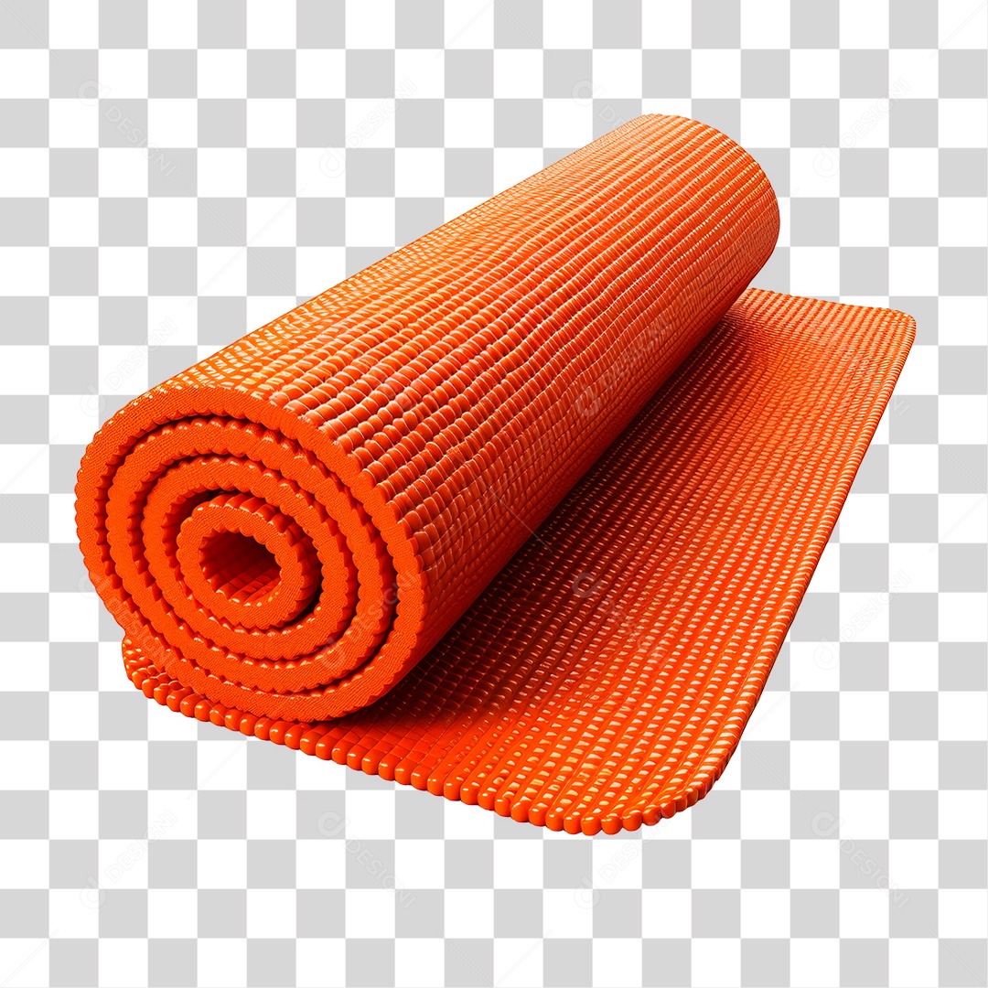 Tapete Laranja de Yoga PNG Transparente