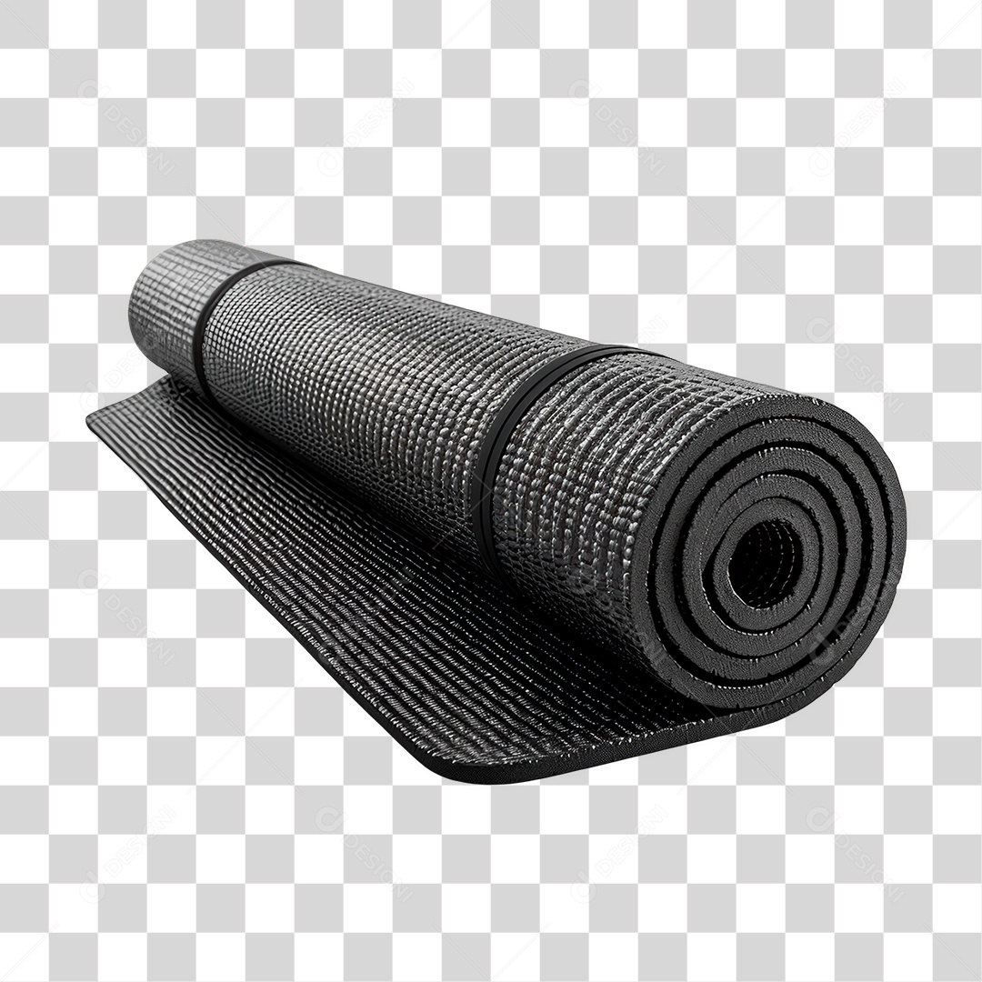 Tapete Preto de Yoga PNG Transparente