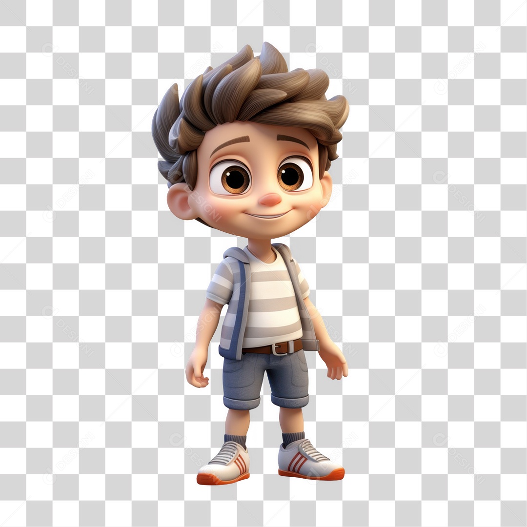 Personagem Menino Feliz PNG Transparente