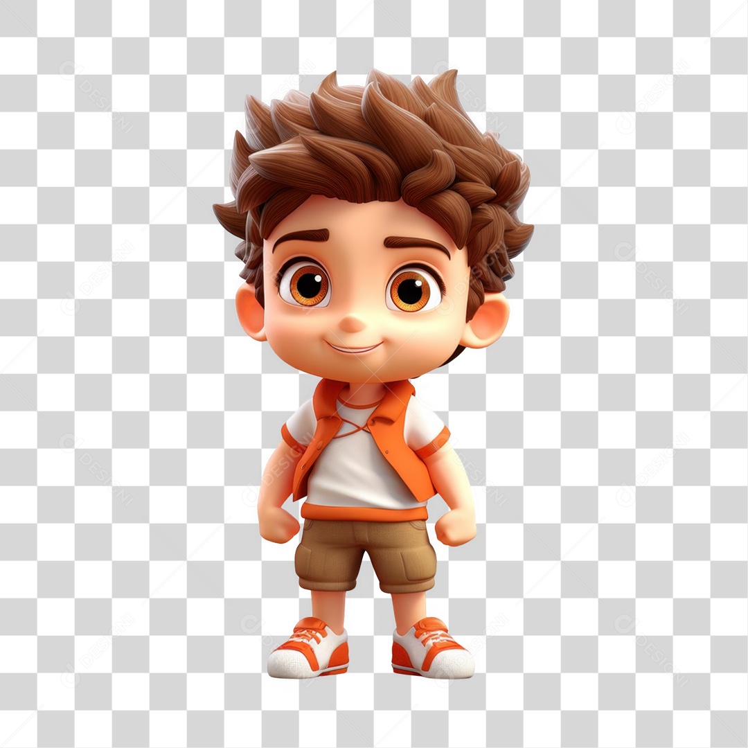 Personagem Menino Feliz PNG Transparente