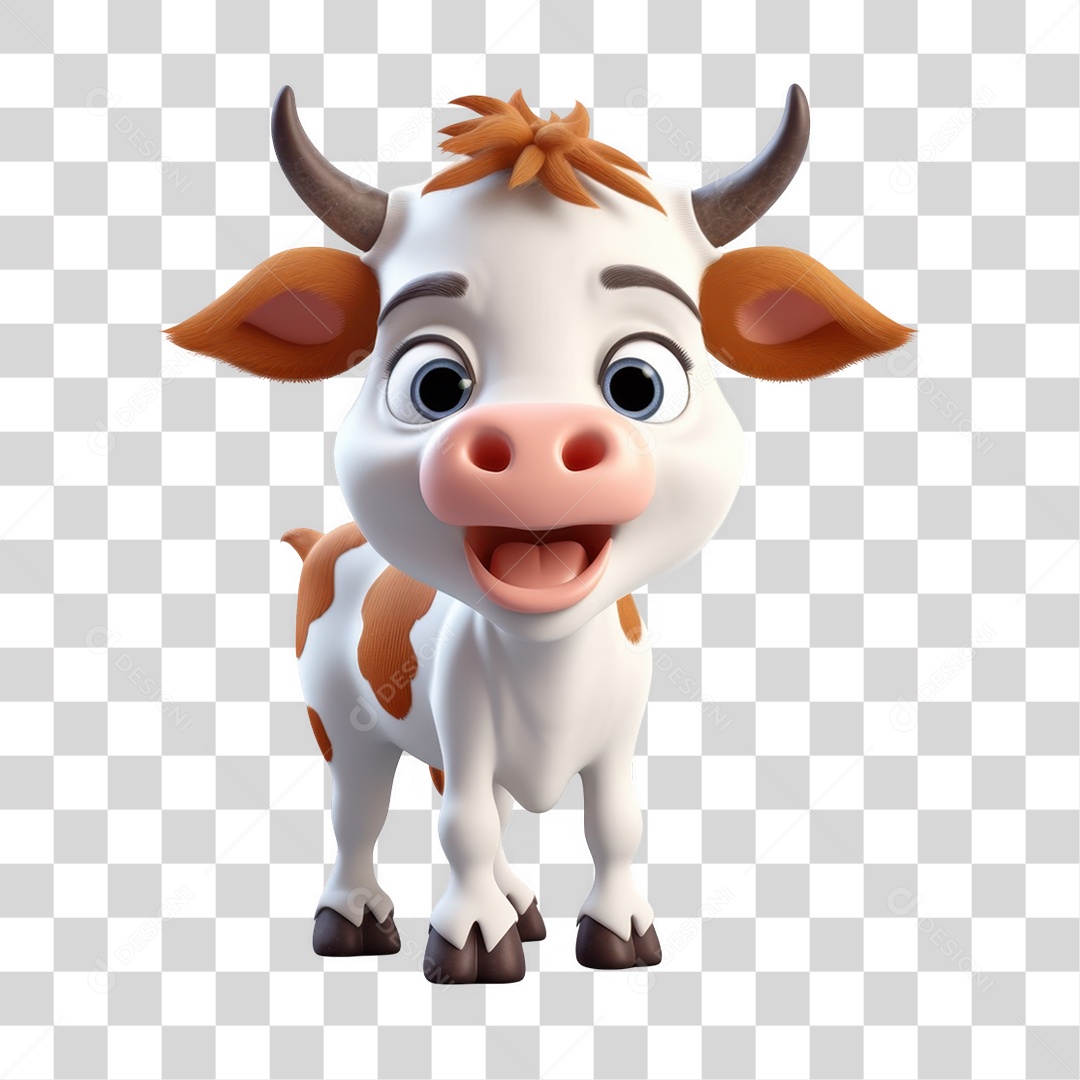 Mascote Vaca Pintada PNG Transparente