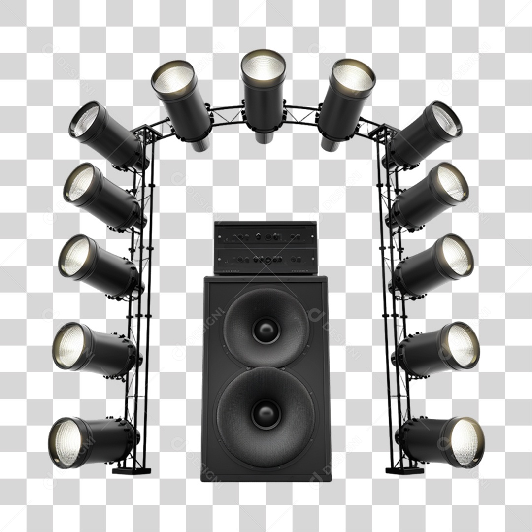 Holofote Led Luzes Caixa de Som PNG Transparente