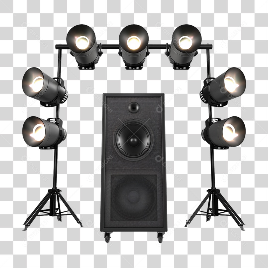 Holofote Led Luzes Caixa de Som PNG Transparente