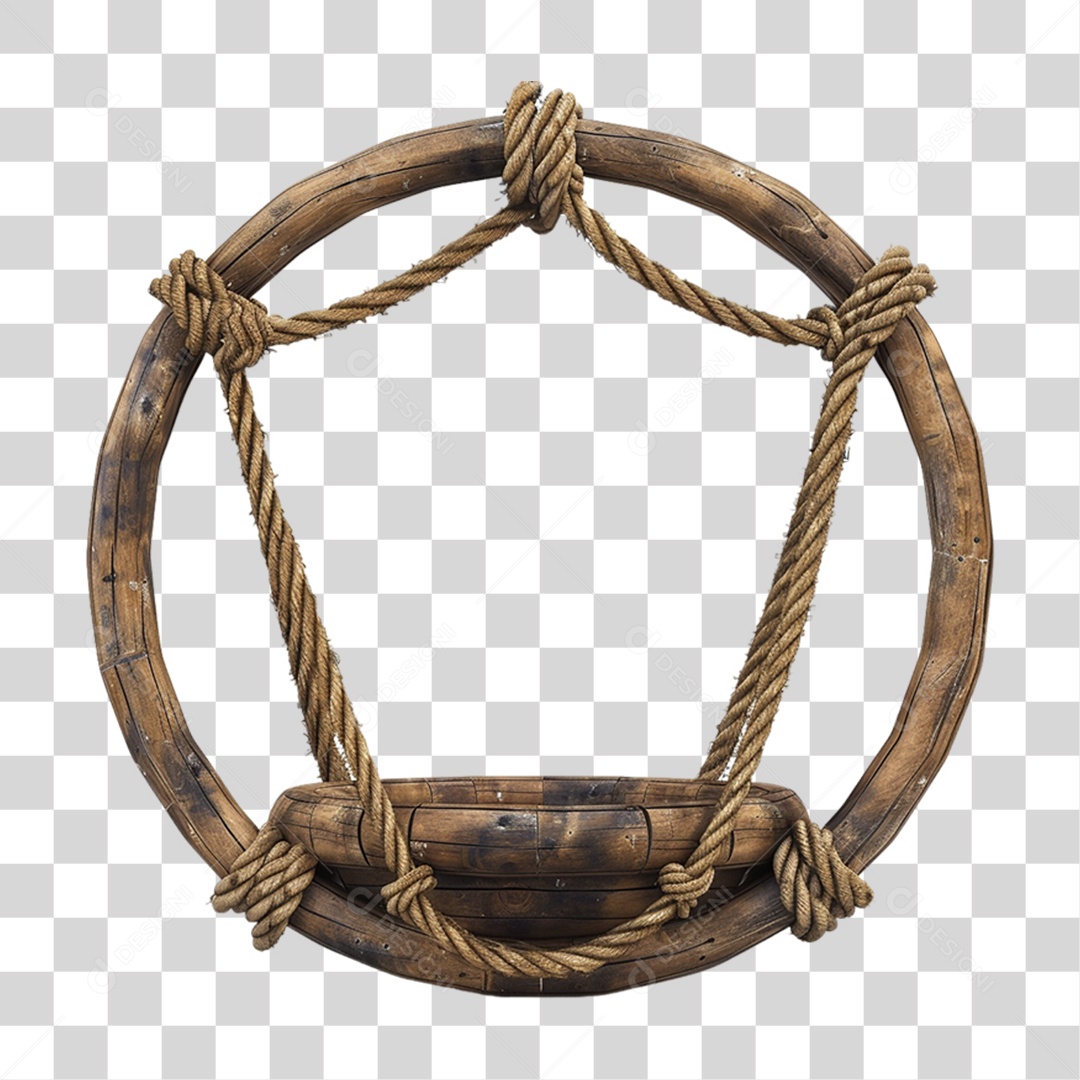 Circulo de Madeira PNG Transparente