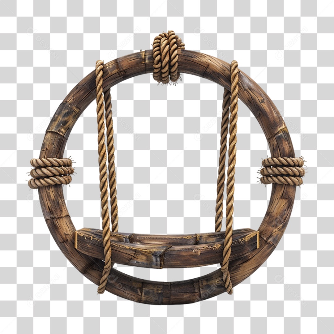 Circulo de Madeira PNG Transparente