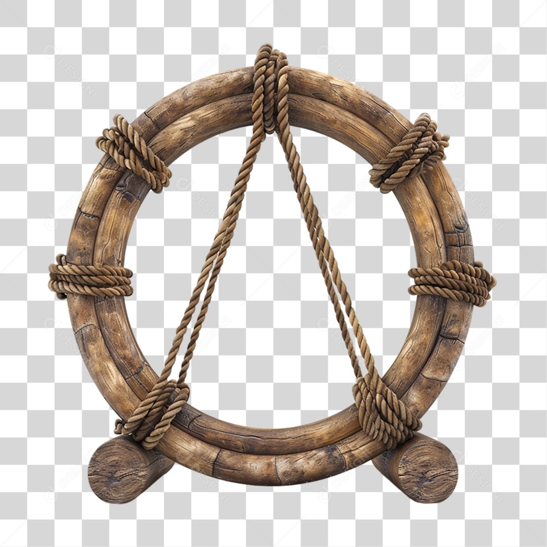 Circulo de Madeira PNG Transparente