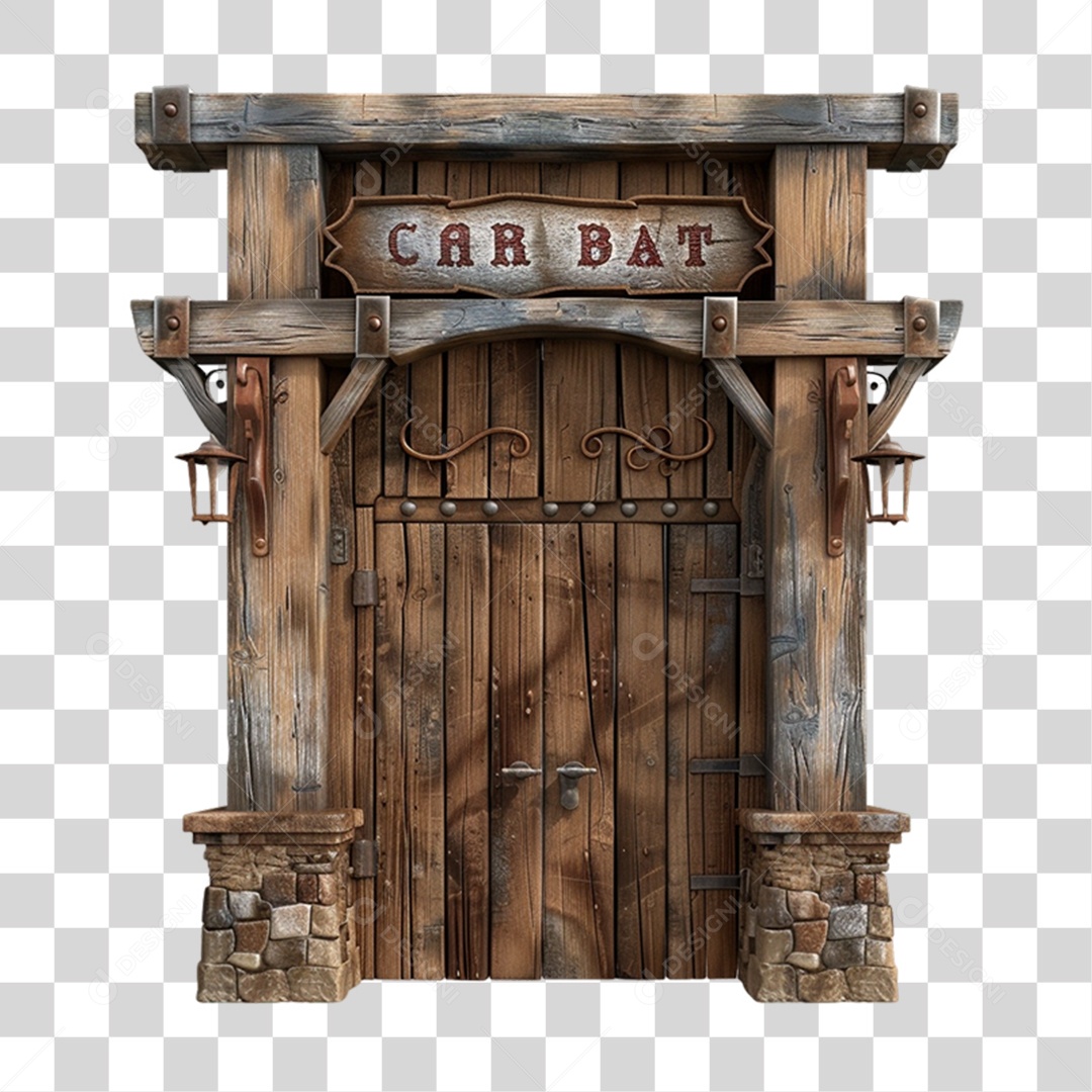 Portal de Madeira PNG Transparente