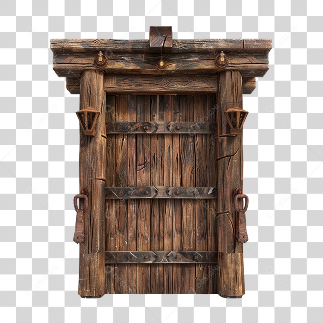 Portal de Madeira PNG Transparente