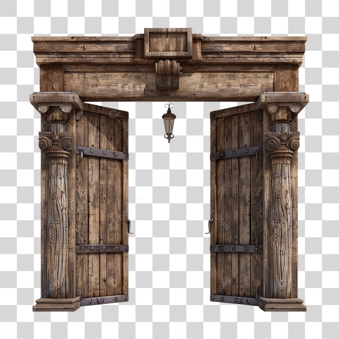 Portal de Madeira PNG Transparente