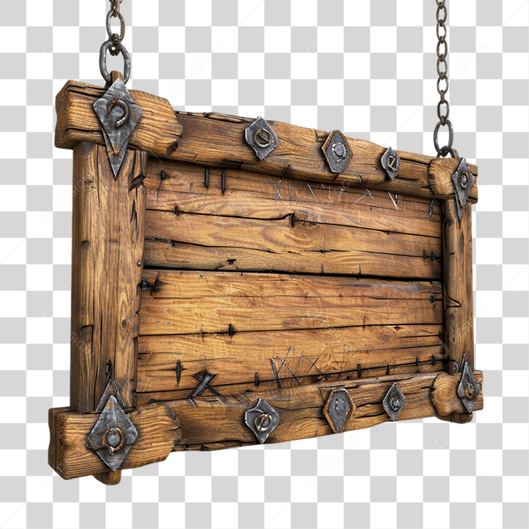 Placa de Madeira PNG Transparente