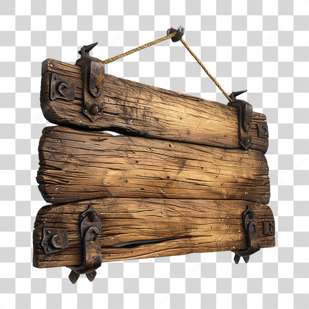 Placa de Madeira PNG Transparente