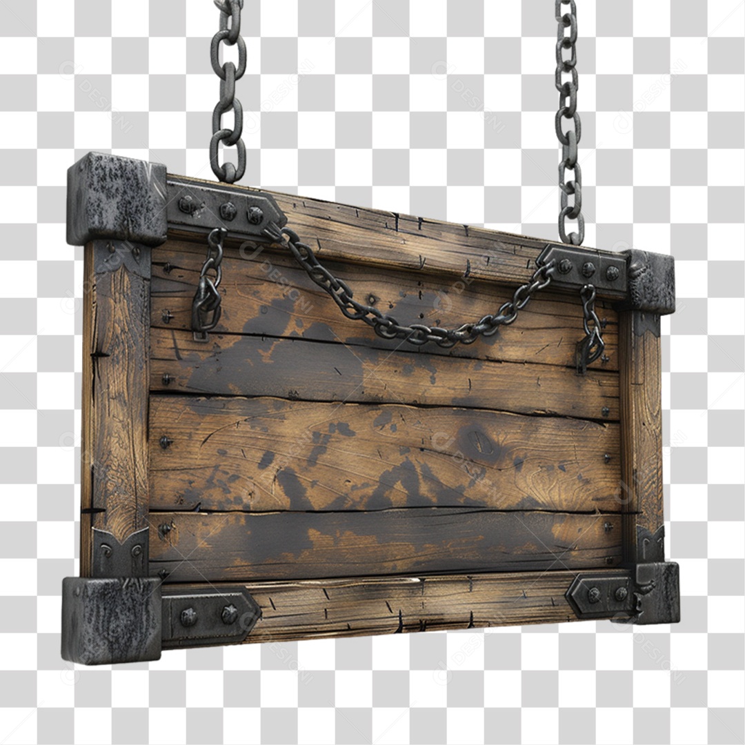 Placa de Madeira PNG Transparente