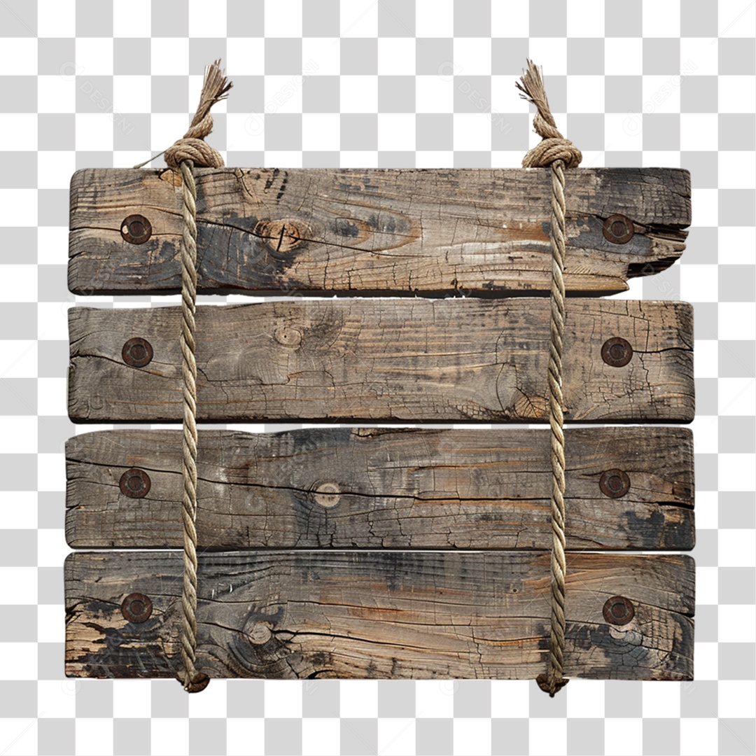Placa de Madeira PNG Transparente