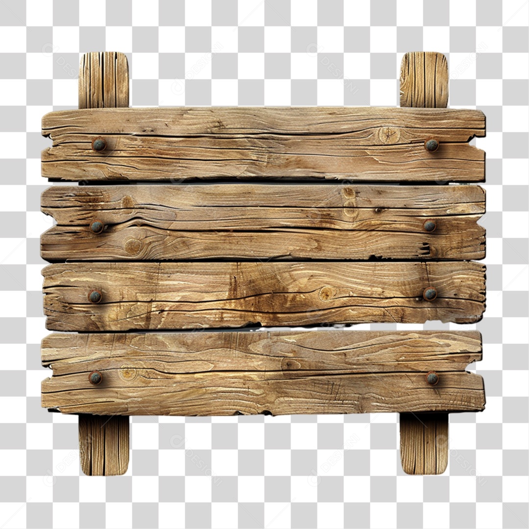 Placa de Madeira PNG Transparente