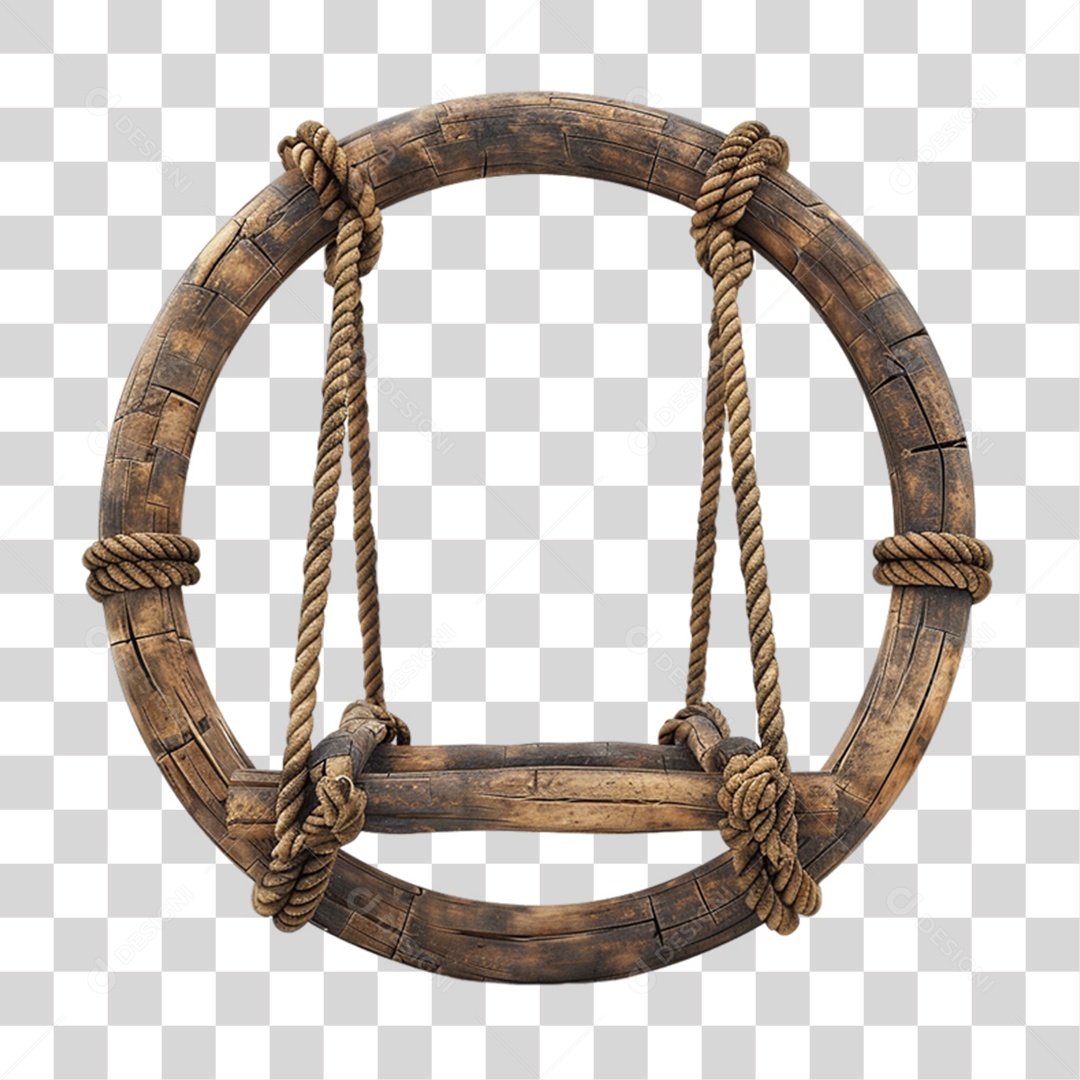 Circulo de Madeira PNG Transparente