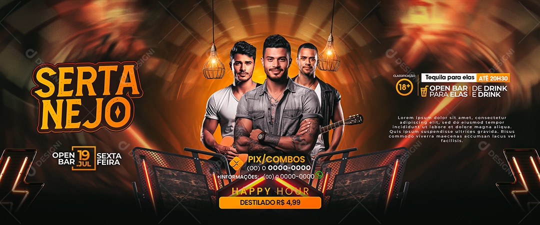 Carrossel Flyer Sertanejo Social Media PSD Editável