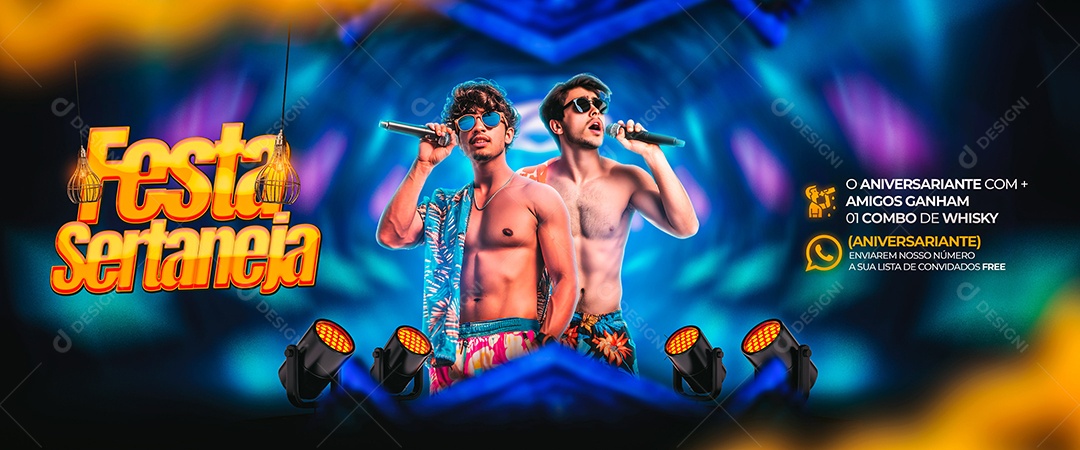 Carrossel Flyer Festa Sertaneja Social Media PSD Editável