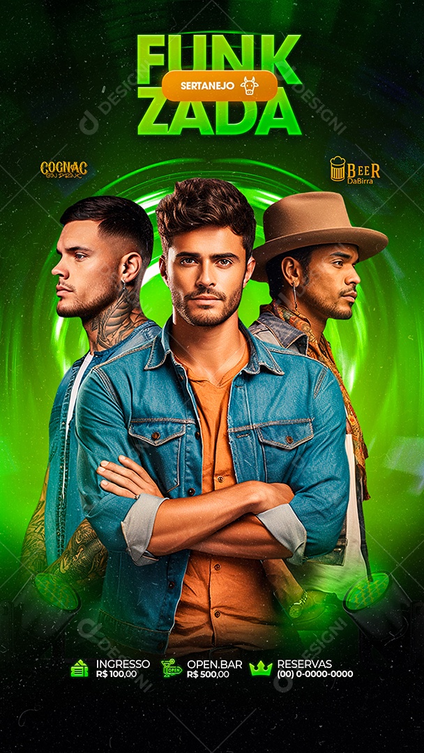 Story Flyer Funkzada Sertanejo Artistas Social Media PSD Editável