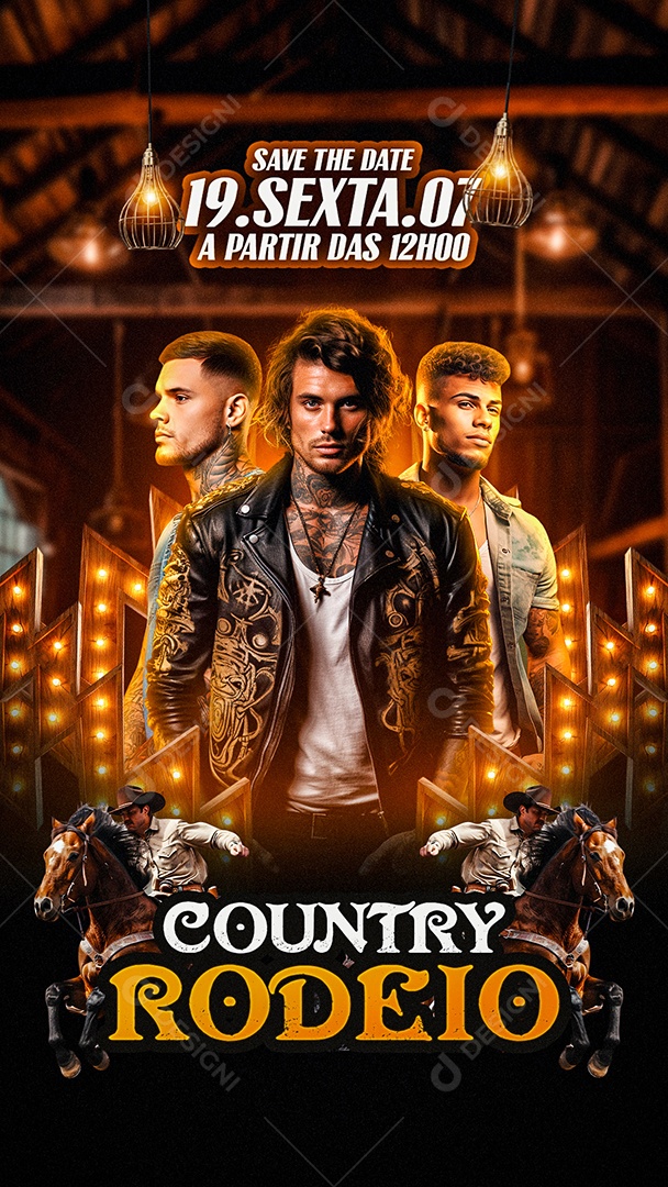 Story Flyer Country Rodeio Social Media PSD Editável