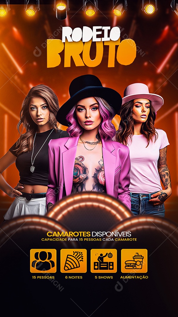 Story Flyer Rodeio Bruto Social Media PSD Editável