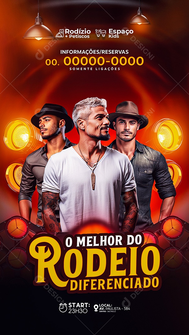 Story Flyer O Melhor do Rodeio Diferenciado Social Media PSD Editável