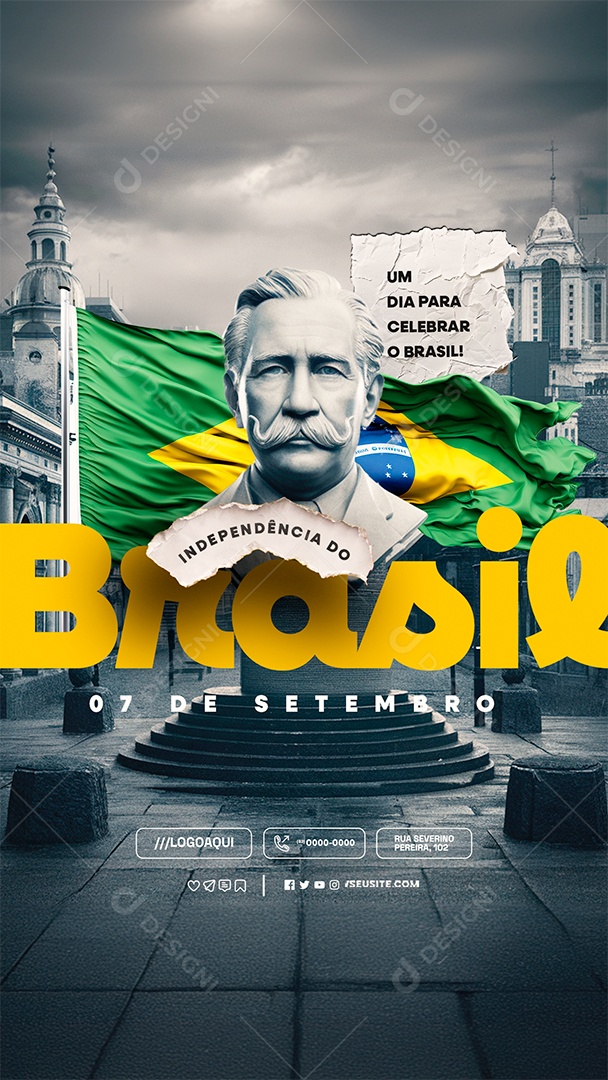 Social Media Story Dia da Independência do Brasil 7 de Setembro PSD Editável