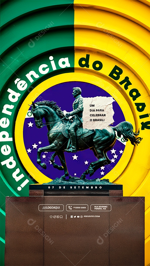 Story Dia da Independência do Brasil 7 de Setembro Social Media PSD Editável