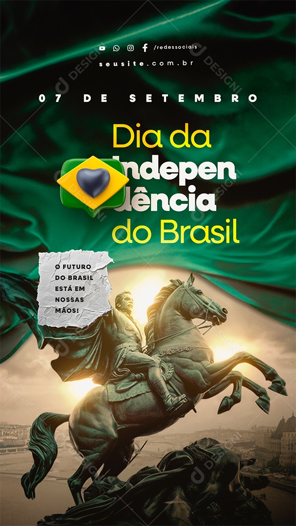 Story Dia da Independência do Brasil 7 de Setembro Social Media PSD Editável