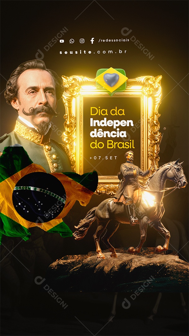 Story Dia da Independência do Brasil 7 de Setembro Social Media PSD Editável