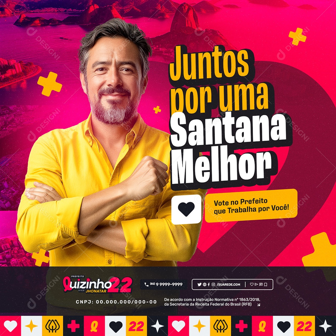 Eleição 2024 Juntos por Uma Santana Melhor Social Media PSD Editável
