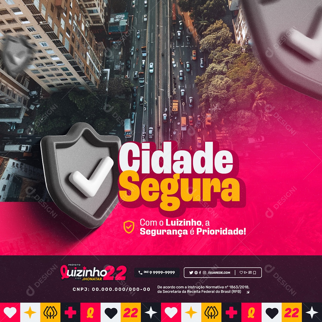 Eleição 2024 Cidade Segura Social Media PSD Editável