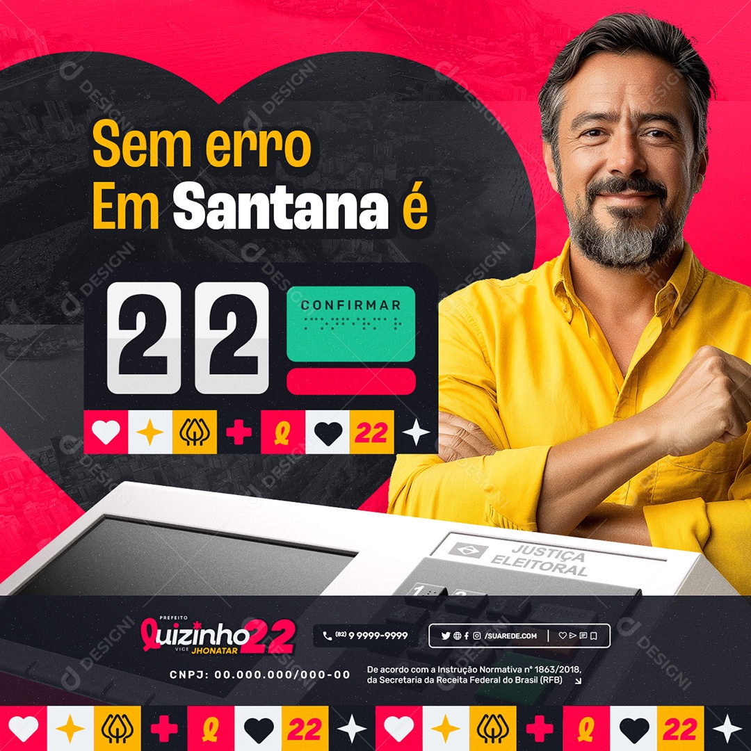 Eleição 2024 Sem erro Em Santana é Luizinho Social Media PSD Editável