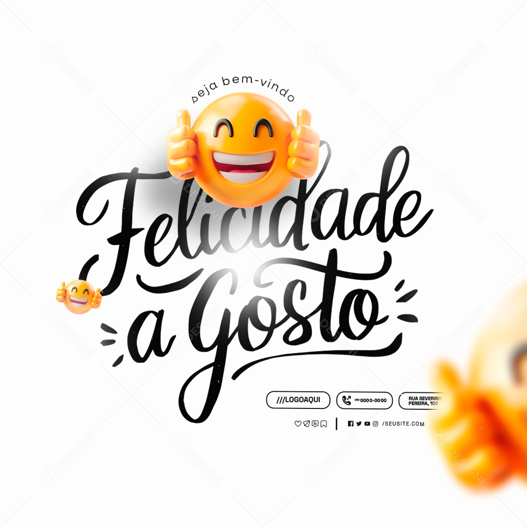 Bem Vindo Agosto Felicidade a Gosto Social Media PSD Editável