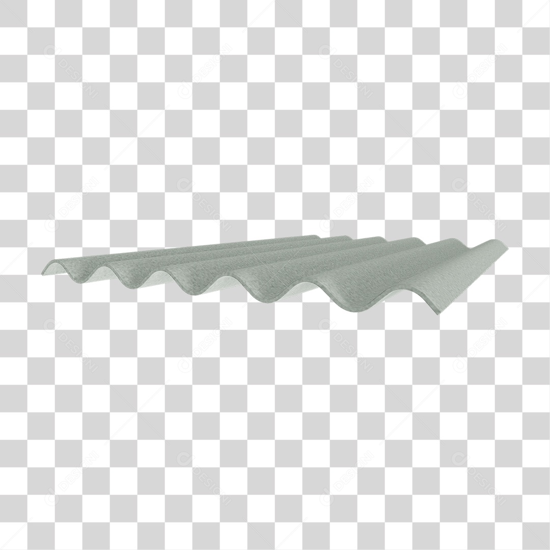 Elemento 3D Telha Ondulada PNG Transparente