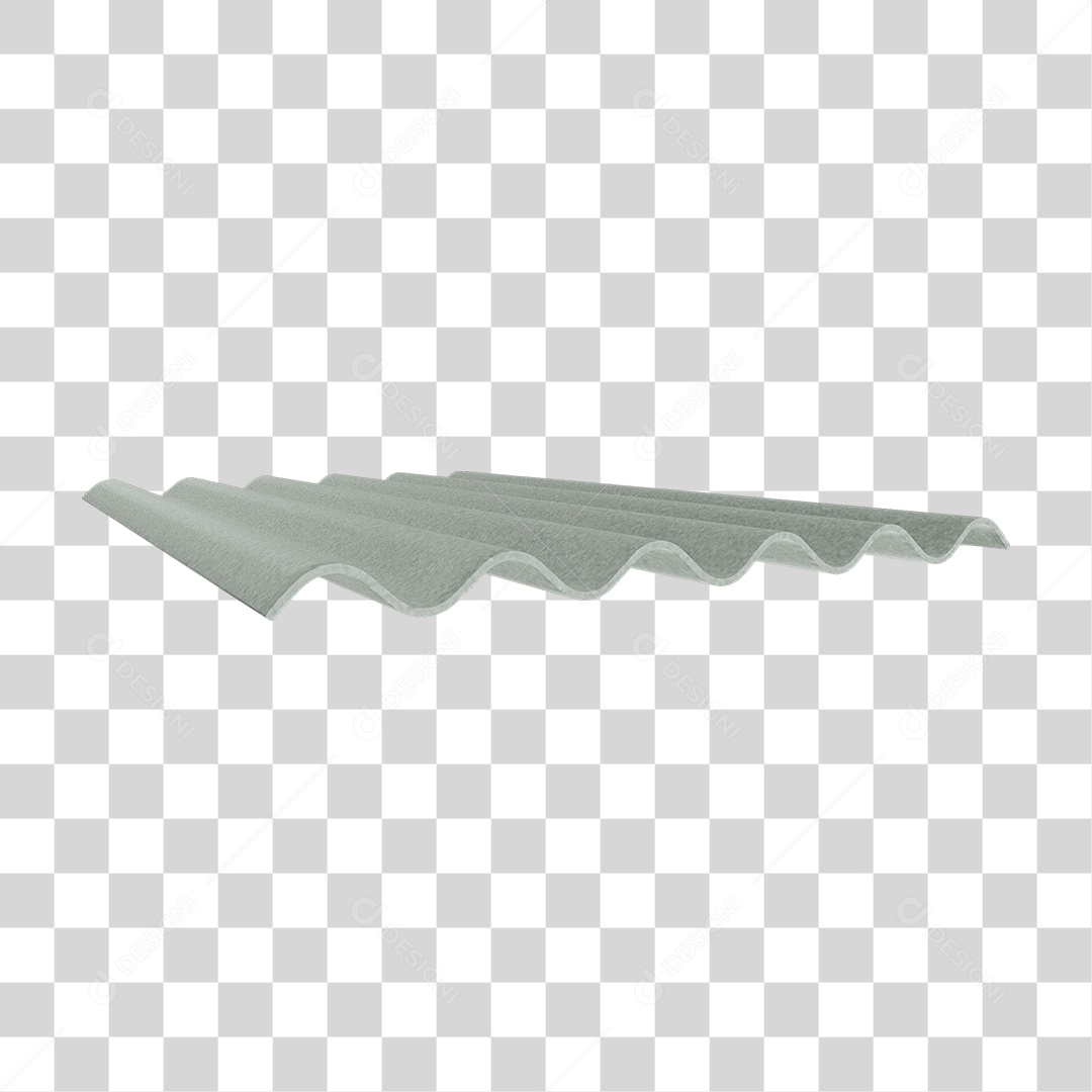 Elemento 3D Telha Ondulada PNG Transparente