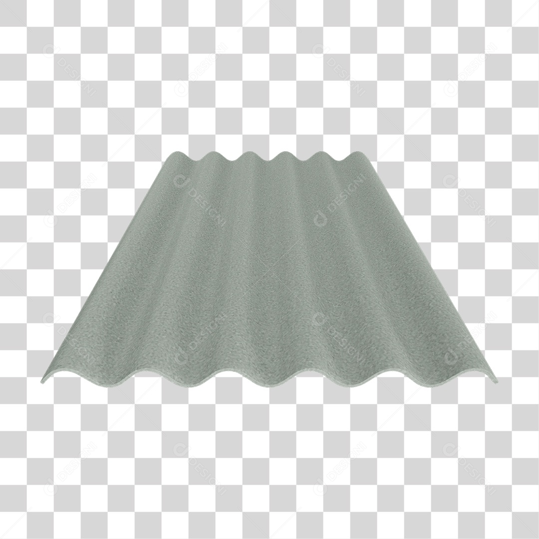 Elemento 3D Telha Ondulada PNG Transparente
