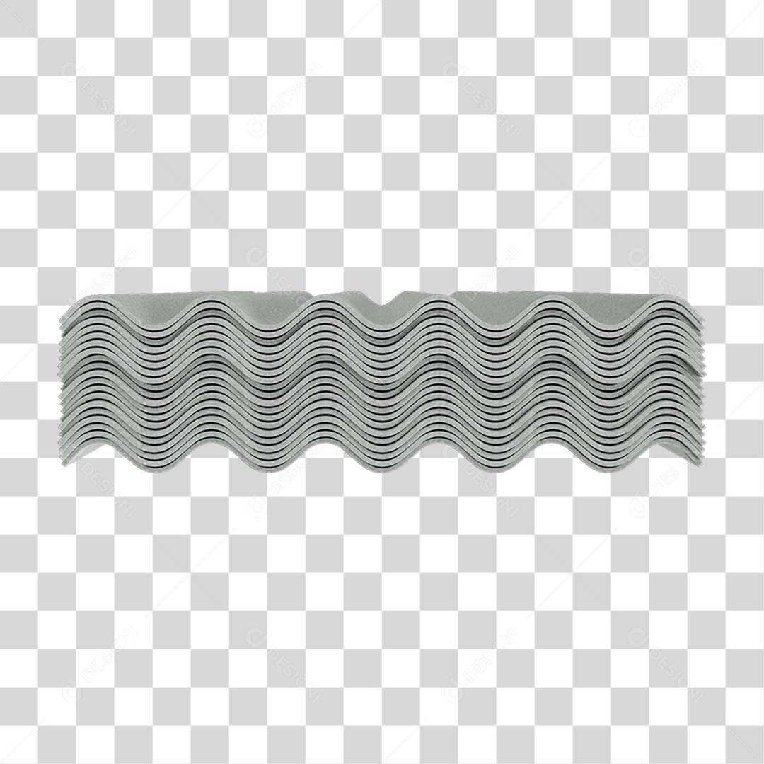 Elemento 3D Telha Ondulada PNG Transparente