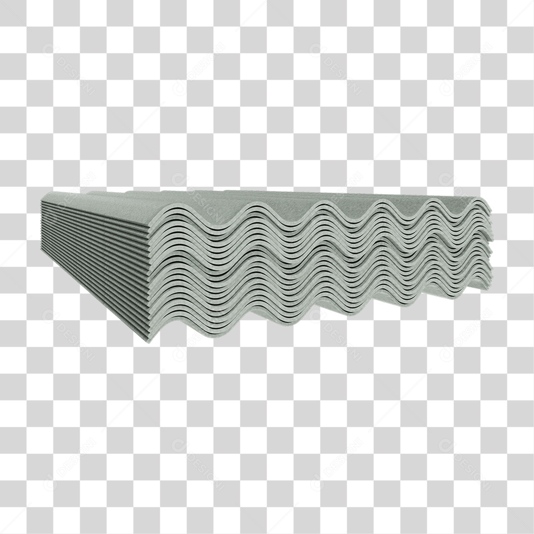 Elemento 3D Telha Ondulada PNG Transparente