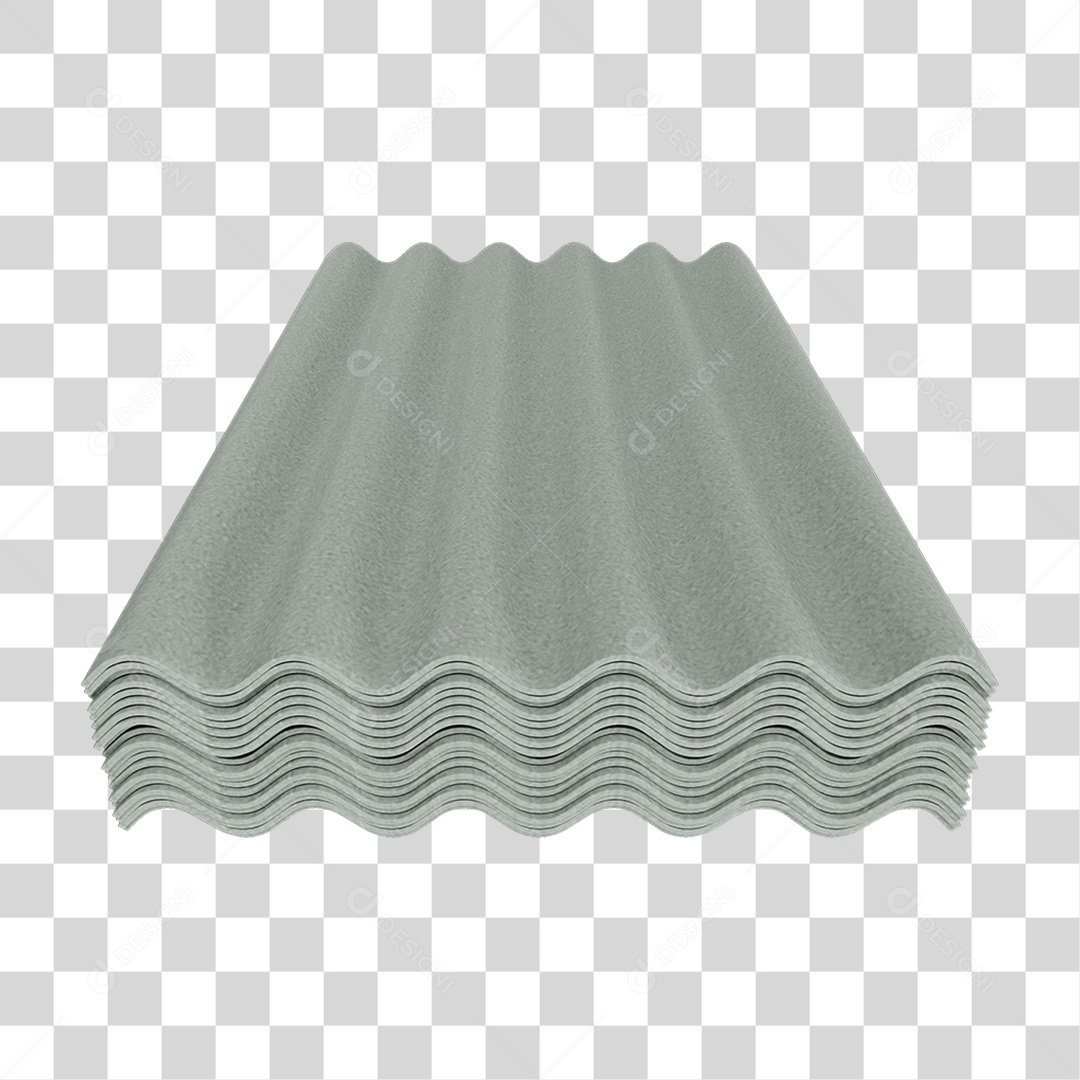 Elemento 3D Telha Ondulada PNG Transparente