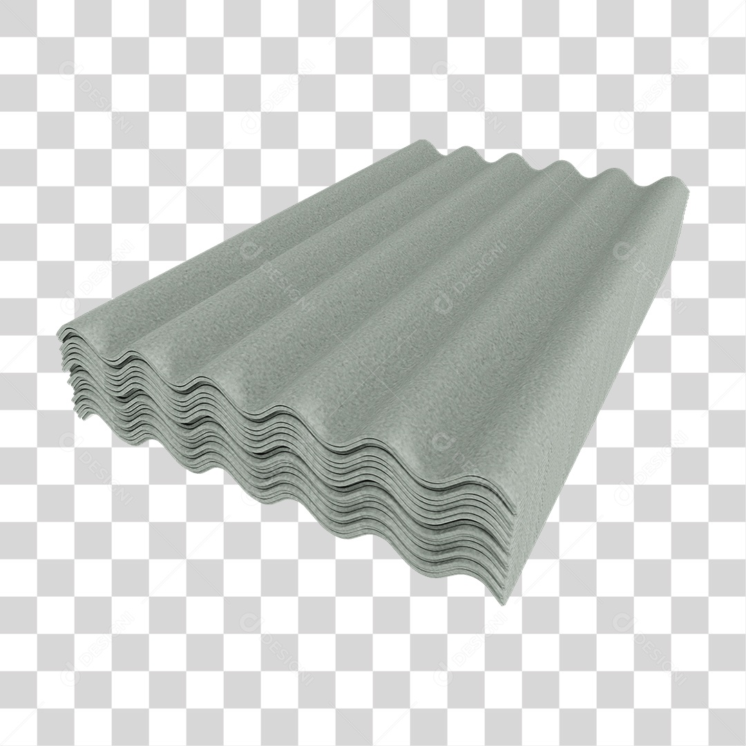 Elemento 3D Telha Ondulada PNG Transparente