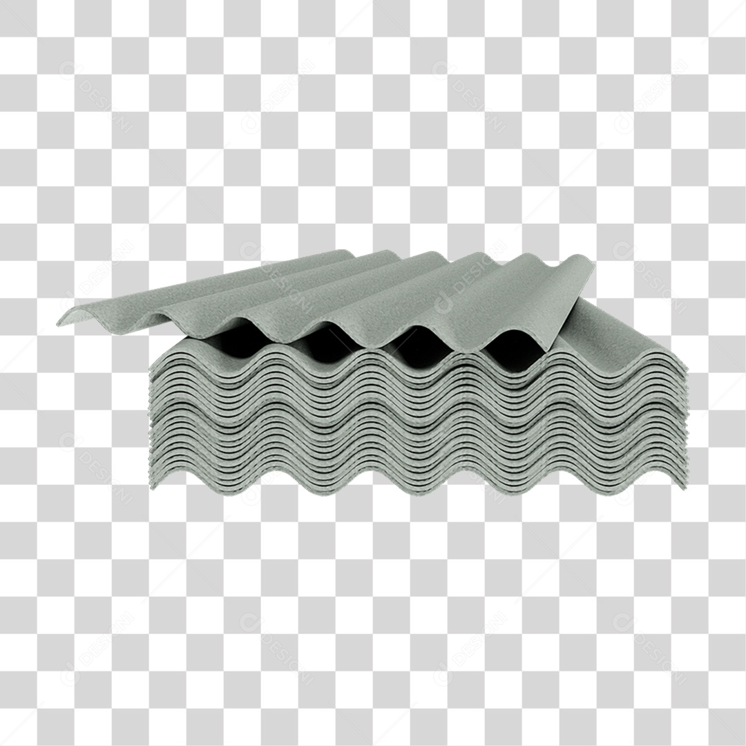 Elemento 3D Telha Ondulada PNG Transparente