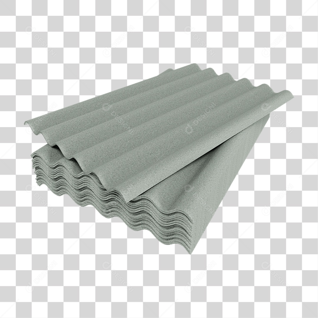 Elemento 3D Telha Ondulada PNG Transparente