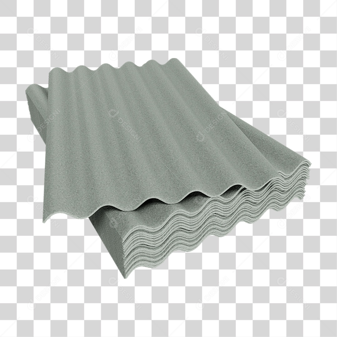Elemento 3D Telha Ondulada PNG Transparente