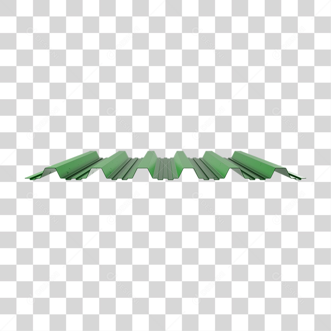 Elemento 3D Telha de Zinco PNG Transparente