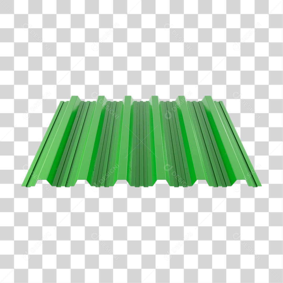 Elemento 3D Telha de Zinco PNG Transparente