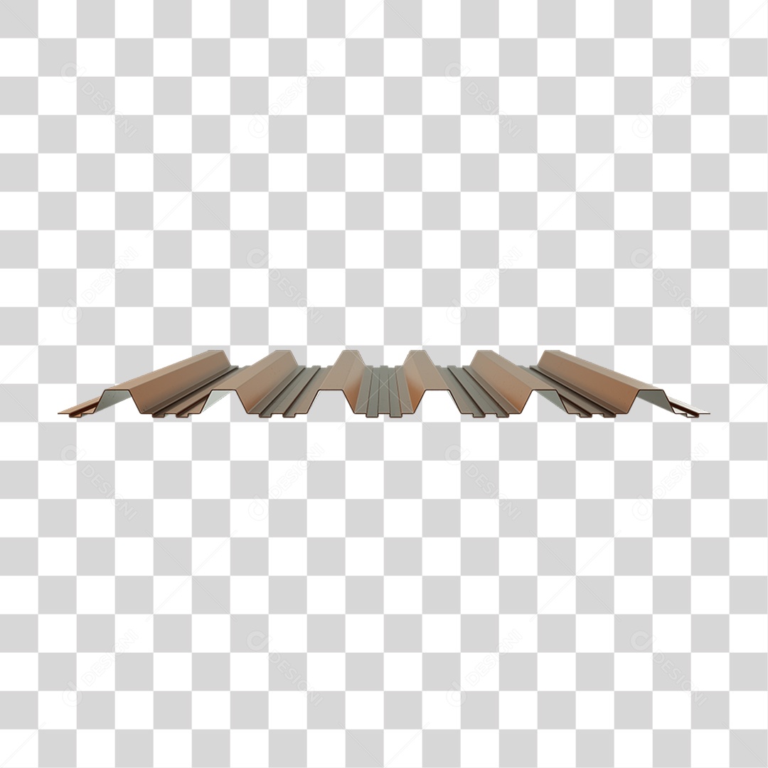Elemento 3D Telha de Zinco PNG Transparente