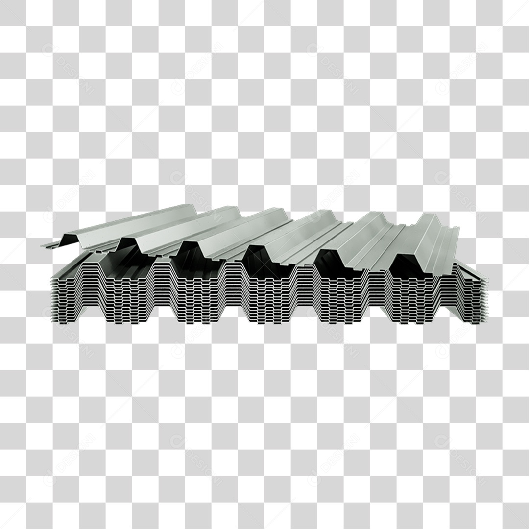 Elemento 3D Telha de Zinco PNG Transparente